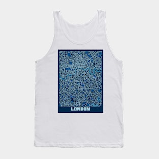 London - United Kingdom Peace City Map Tank Top